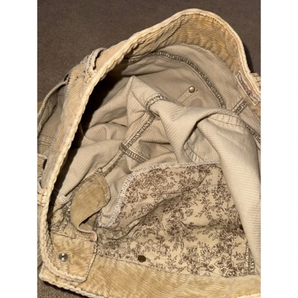 Free People Women's‎ Corduroy Flare Jeans Tan Size 30x30 Mid-rise Boho Western